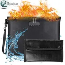 2000℉ Fireproof Document Bag Waterproof Money File Safe Storage Pouch with Lock