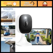 4MP Home Security Cameras with Audio & Video, Indoor/Outdoor Baby Monitor, Plug&
