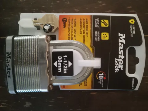 Heavy Duty Outdoor Padlock with Key, 2-1/2 in. Wide, 1-1/2 in. Shackle