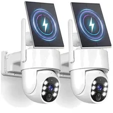 Solar Powered Security Cameras Outdoor, Color Night Vision