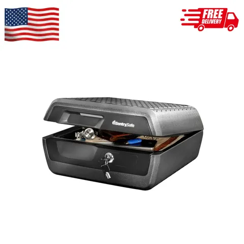 Fire and Water Resistant Safe Box 0.36 Cu Ft with Tubular Key Lock
