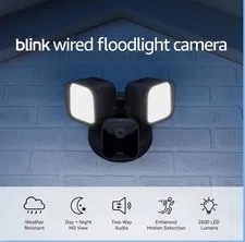 Blink Wired Floodlight Camera 2600 lumens HD Live View Built-In Siren