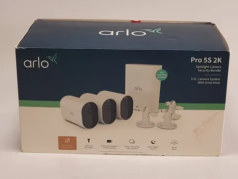 Arlo Pro 5S 2K Spotlight Camera Bundle w/ 3 XL Cameras and Smarthub
