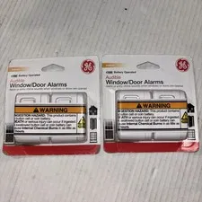 GE Indoor Audible Window & Door Alarms 4 Total Sensors (2 Packs of 2) New Sealed