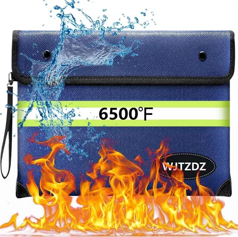 Upgraded Fireproof Money Bag,10 Layers of Heat Insulated Materials,6500°F