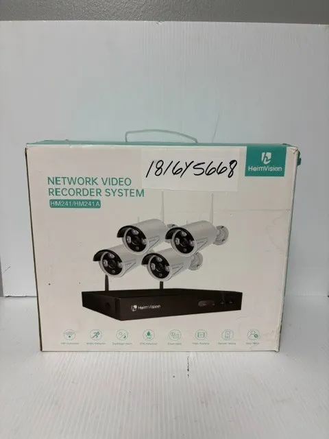 HeimVision HM241A Wireless Security Camera System 4 Camera NVR New Open Box