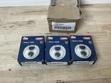 3 x ABUS Diskus Locks Padlocks  20/80 - Keyed Differently + Card