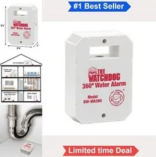 Compact Water Alarm 110dB 360 Degree Detection Leak Sensor Battery Operated