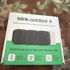 Blink Outdoor 4 Wireless Smart Security Camera, 3 Camera system BRAND NEW!