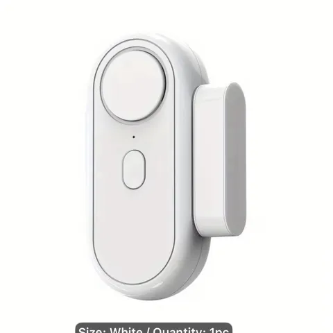 Magnetic Sensor Door/Window Alarm with Remote, Indoor Only, White, 1pc