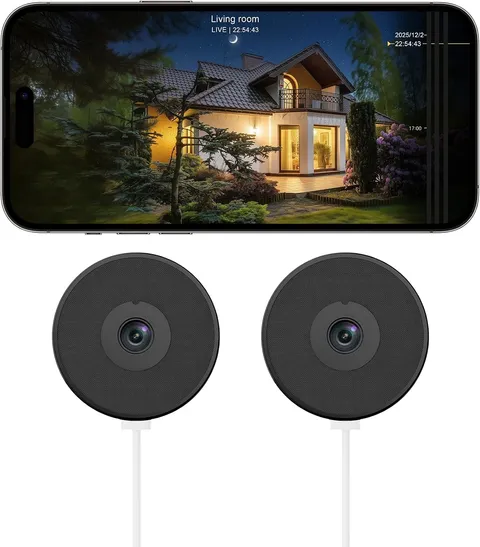 Window Camera 2 Pack, 4MP Indoor Camera with Phone App, Dual-Band Wifi 6 Cameras