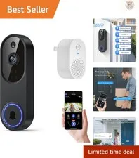 Weather-Resistant 1080p Wireless Doorbell Camera with Night Vision Capabilities