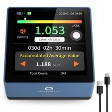 Airthereal Touchscreen Radon Detector For - Monitor Real-Time Data Color