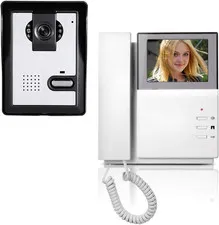 Video Door Phone System, 4.3 Inches Clear LCD Monitor Wired Video Intercom Doorb