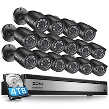 ZOSI 16CH 5MP Lite DVR 1080P Wired Security Camera System 4TB Indoor/Outdoor