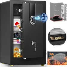 8.5 Cuft Heavy Duty Biometric Safe Box, Home Safes Water Fireproof, Large Docume