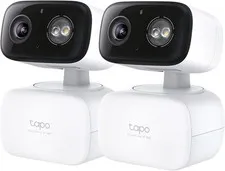 Tapo 2K Indoor/Outdoor Security Camera Pan/Tilt Wired Surveillance 2-Pack C216