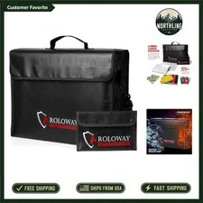 17x12 Fireproof Document Bag - Lockable, Water Resistant & Portable Safe Storage