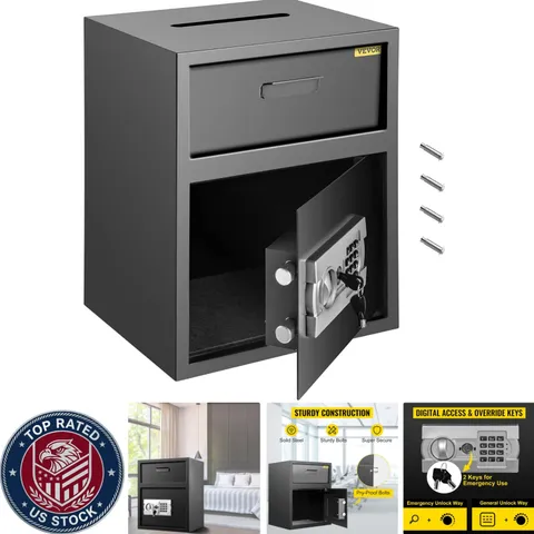 Digital Depository Safe 1.7 Cubic Feet - Secure Carbon Steel Electronic Lock
