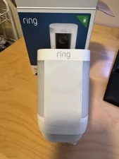 Ring Spotlight Cam Pro Battery White Retinal 2K Color Night Vision Two-Way Talk