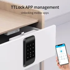 Cabinet Lock Smart TTLOCK App Control Keypad Card Entry Remote Access Drawer