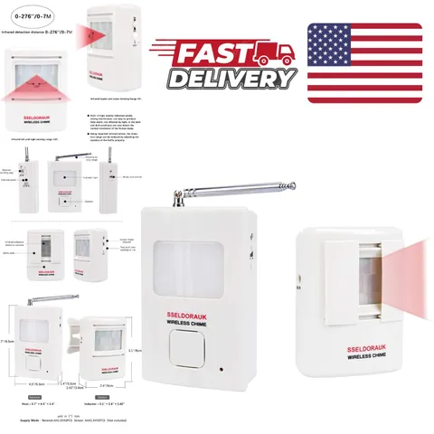 Dog Barking Alarm Motion Detector Wireless Indoor Outdoor Security Alert System