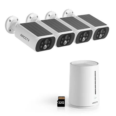 ARCCTV 2K Solar Battery Security Camera System Wireless Outdoor Motion Detection