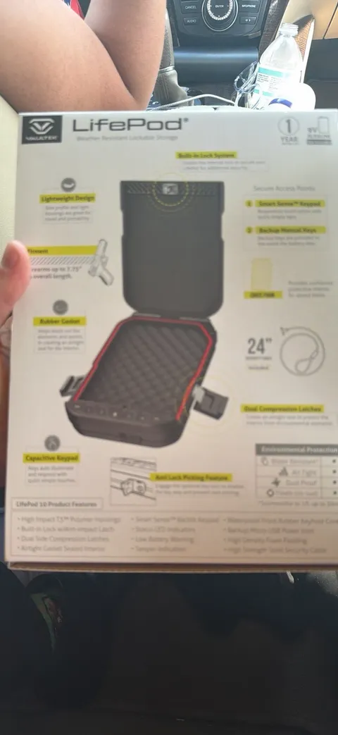 Vaultek LifePod 1.0 Small Portable Weather/Water Resistant Combo Safe Black