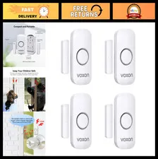 4-Pack Door Window Alarm Sensor - Kids Safety, Home Security, Burglar Alert Syst