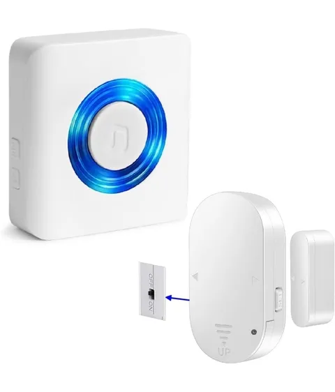 Door Chime Door Open Alarm Contact Sensor Wireless 600ft Range 5 Volume Levels