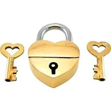 Handmade Vintage Style Rare Glowing Heart Shape Brass Padlock With Keys