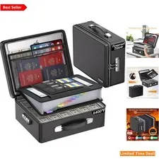 6400°F Fireproof Document Organizer with Lock and Large Storage Capacity
