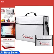 Fireproof Document Bag 15x12x5 Inches Water Resistant Cash Folder with Silicone