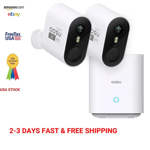 Wireless Outdoor Security Cameras True 2K HD Night Vision No Subscription Long