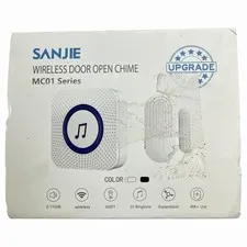 Wireless Door Open Chime Sensor Kit White SanJie MC01 NOB