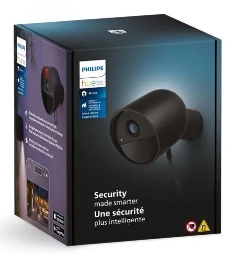 New Philips Hue Secure Indoor/Outdoor Surveillance Camera Black Wired