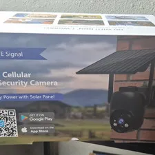 4G LTE Solar Outdoor IP Security Camera 1080p 2-Way Audio Wi-Fi Black