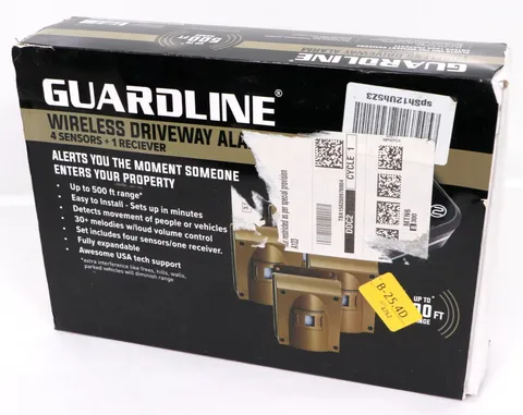 Guardline GL2000 Wireless Driveway Alarm 500 Foot Range - 4 Sensors & 1 Receiver