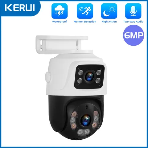 ICSee Dual Lens WiFi IP Camera Wireless Outdoor CCTV PTZ Home Security IR Cam US