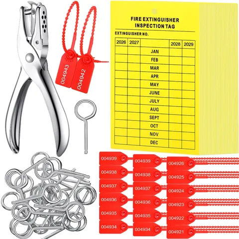 Chunful 76 Pieces Fire Extinguisher Inspection Tags Set Including 2026-2029 M...