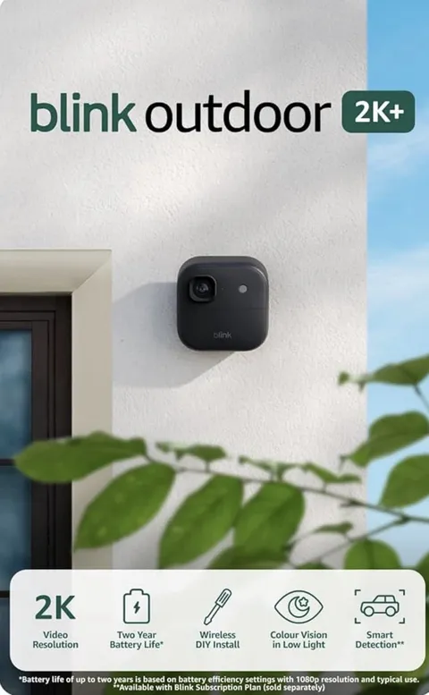 Blink Outdoor 2K+ Wireless 2K Battery Outdoor Cameras 2-Pack w/ Sync Module