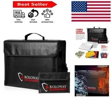 Secure Fireproof & Water-Resistant Bag for Money and Documents - 10 lbs Cap.