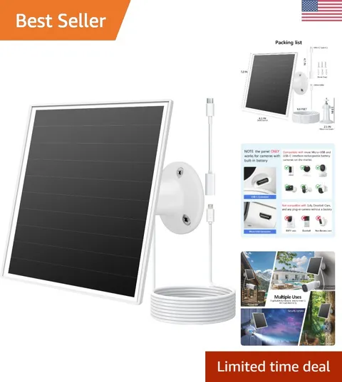 6W Solar Panel Charger for Outdoor Security Cameras - Fast Charging & Durable