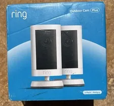 Ring Outdoor Cam Plus Battery Powered Security Camera 2-Pack  Brand New Sealed