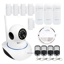 Burglar Alarm Kit DIY HD WIFI Camera Pan&Tilt Control+PIR Emergency Alarm Sensor