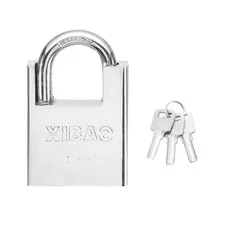High Security Steel Shrouded Padlock with 3 Key, Silver (1-9/16 Inch)
