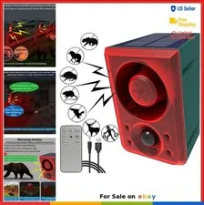 Solar Motion Sensor Alarm 130dB Dog Barking Gunshot Sound with Remote