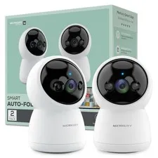 Merkury Smart 2K Auto-Follow Indoor Video Surveillance Cameras with Motion