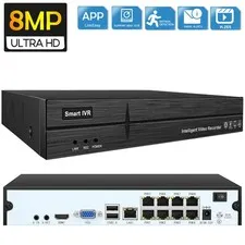 16CH 8 Port 4K NVR 8MP PoE Network Video Recorder for Security System( No HDD）