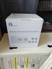 1byone Wireless Driveway Alarm Doorbell Kit PIR Motion Sensor Receiver White 